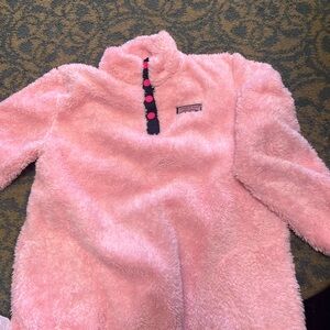 NWOT Vineyard Vines Soft Pink Fleece with Navy Accents